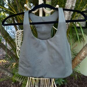 Girlfriend Collective Gray moon Paloma racerback bra.  Sporty athletic Pilates